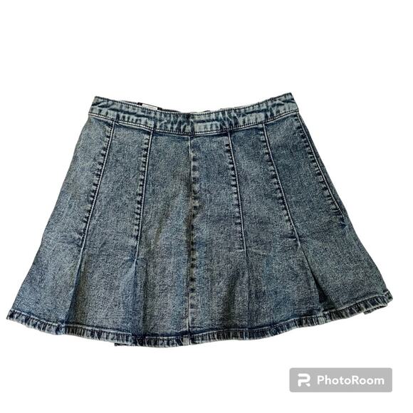 NWT Y2K 2000s Ruffle Denim Mini Skirt Juniors Size 9 Punk Skater Streetwear - Picture 1 of 5